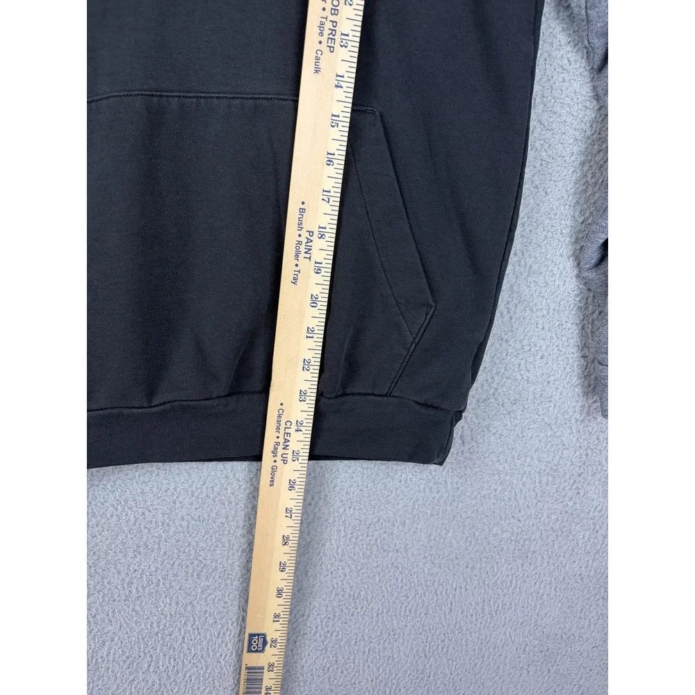 Adidas Hoodie Mens Small Black Gray 3-Stripes Pullover Kangaroo Pocket Mens